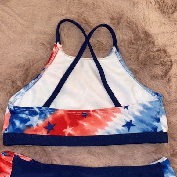 O’rageous red white & blue USA 🇺🇸 size 8 swimsuit bikini tie dye & stars​​ - Picture 5 of 9